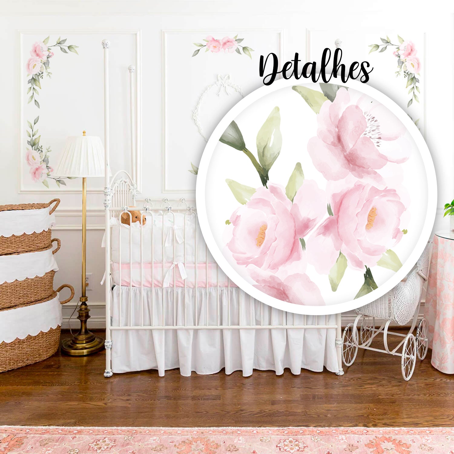 Adesivo Decorativo de Parede Floral SERENATA