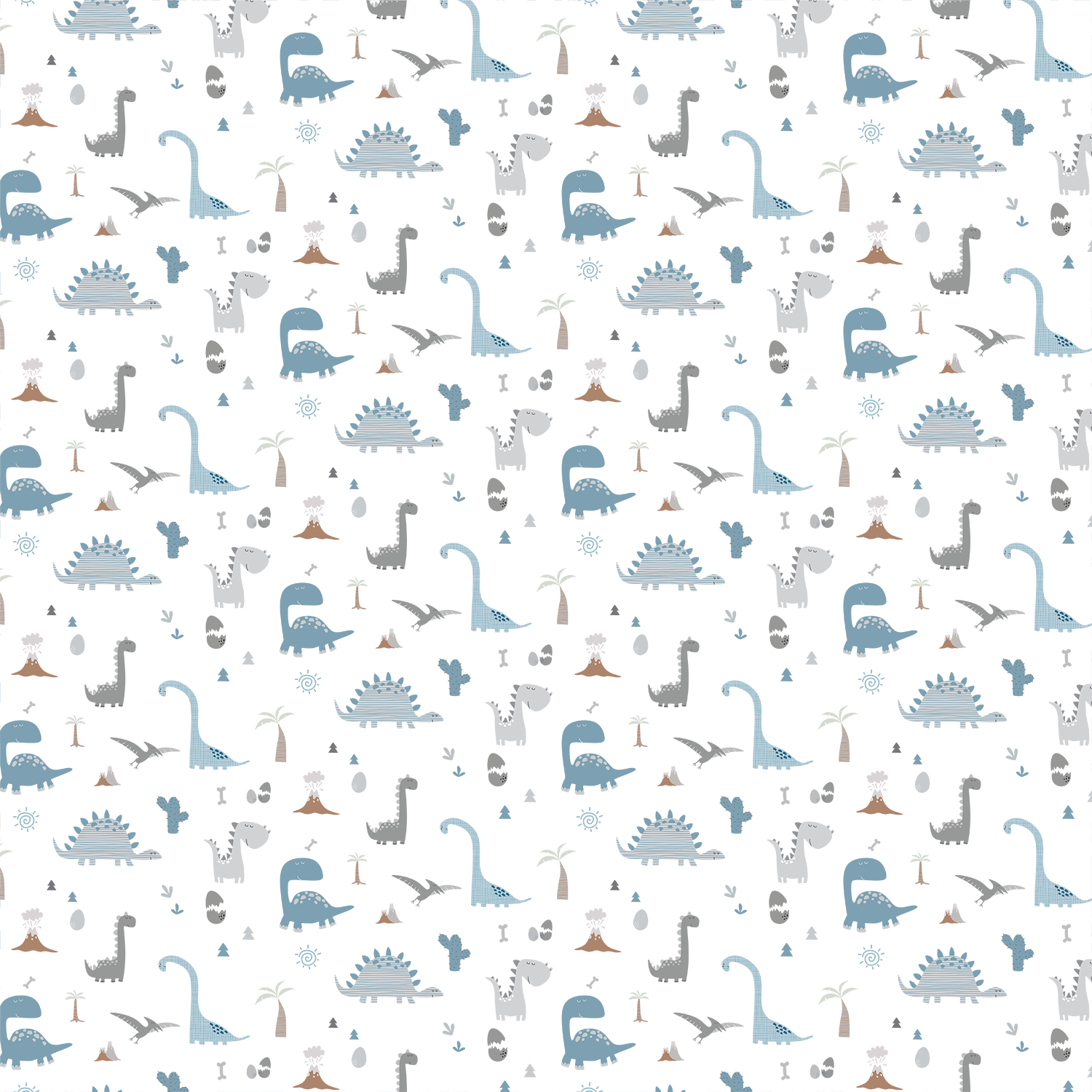 Papel de Parede Adesivo DINO JUNGLE BLUES