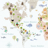 Papel de Parede Infantil Mapa verde