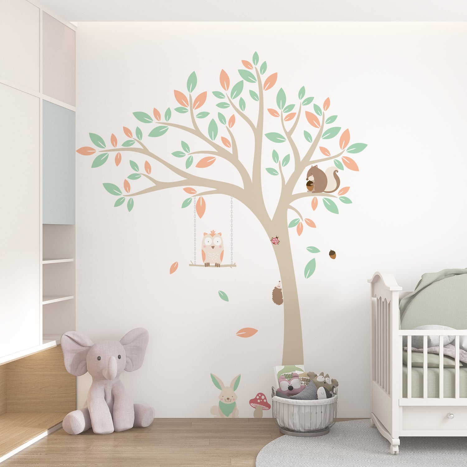 Adesivo de Parede Floral  Infantil com Árvore DOCE QUINTAL