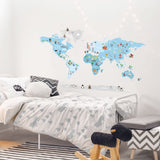 Adesivo Decorativo de Parede Infantil Mapa MUNDO DISCOVERY BOY