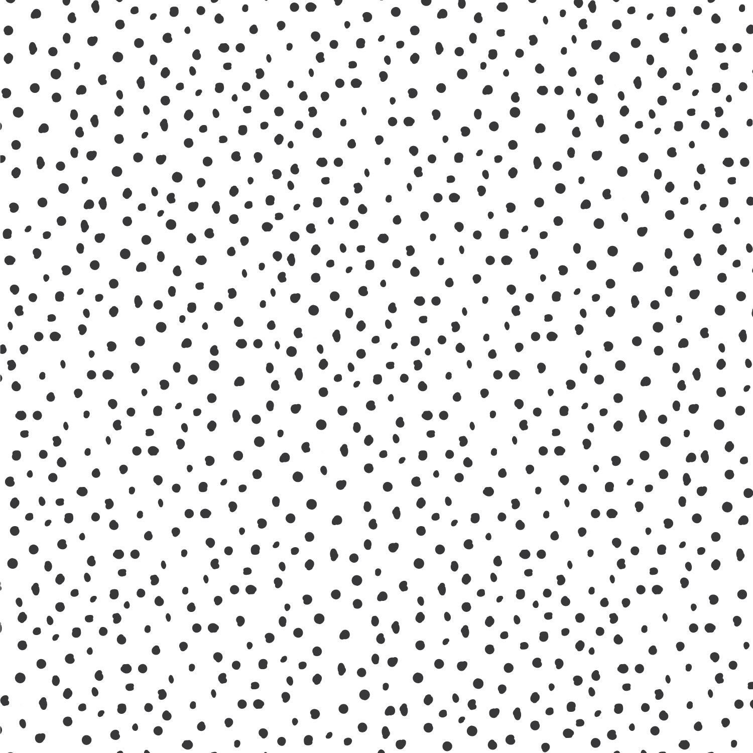 Papel de Parede com Fundo Branco e Bolinhas irregulares Pretas - Decoração de Quarto de Bebê, Criança ou Adolescente -