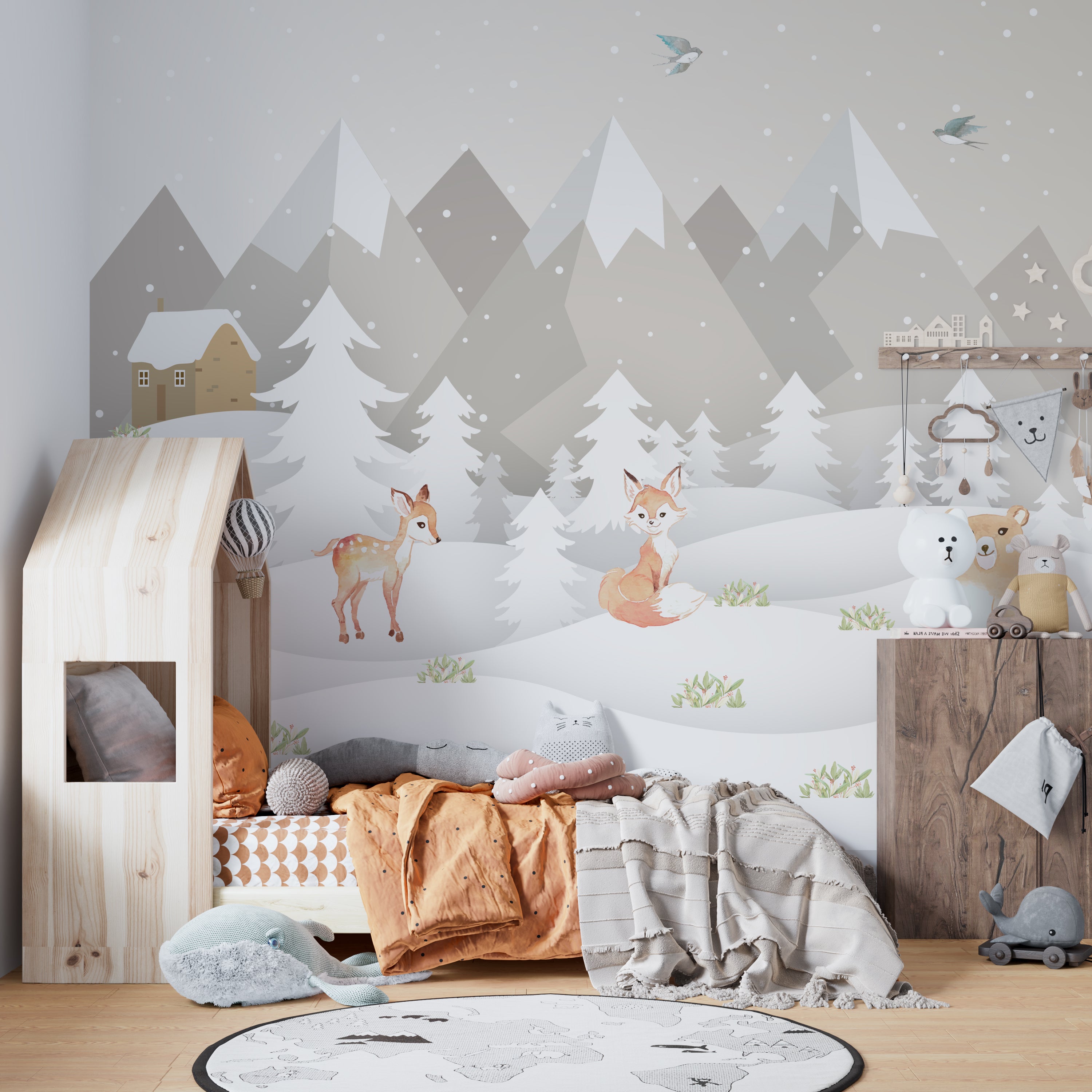 Papel de Parede Adesivo de Montanhas Sibéria