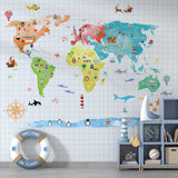 Papel de Parede Adesivo MAPA MUNDI WATERCOLOR