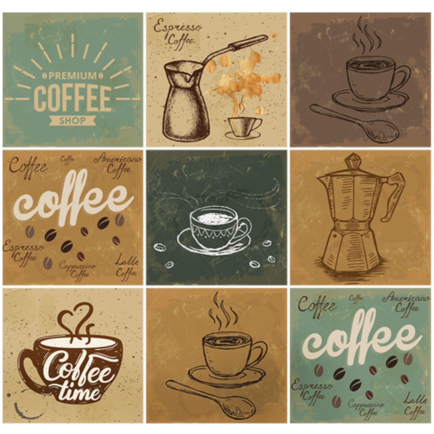 Kit de Adesivos AZULEJOS CAFÉ