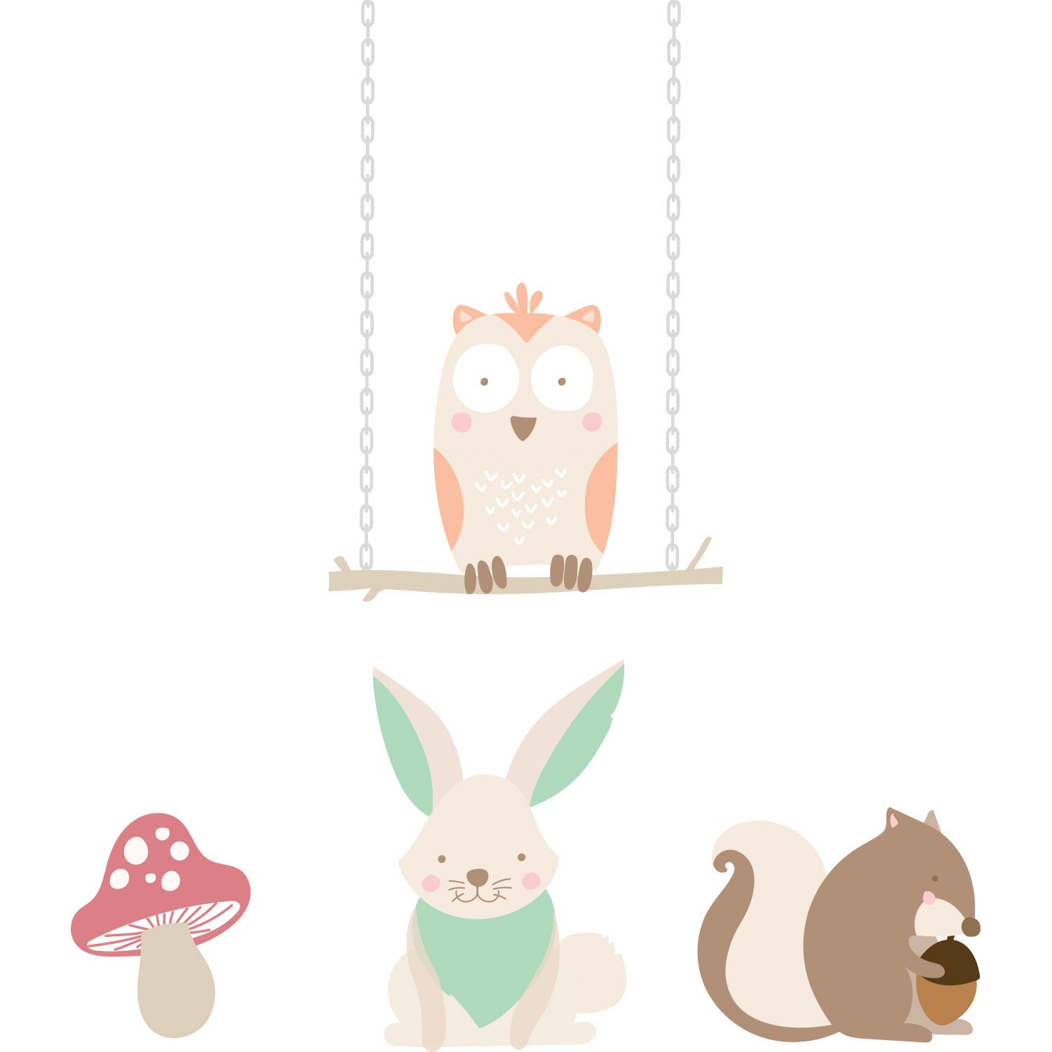 Adesivo de Parede Floral  Infantil com Árvore DOCE QUINTAL