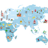 Adesivo Decorativo de Parede Infantil Mapa MUNDO DISCOVERY BOY
