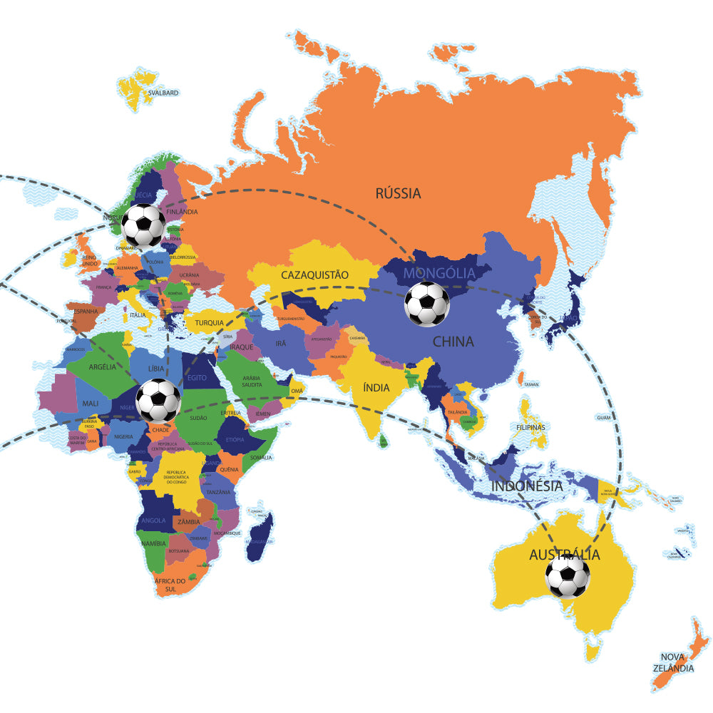 Adesivo de Parede MAPA MUNDI GOL