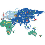 Adesivo Decorativo de Parede Infantil com Mapa MUNDO DISCOVERY AZUL E VERDE