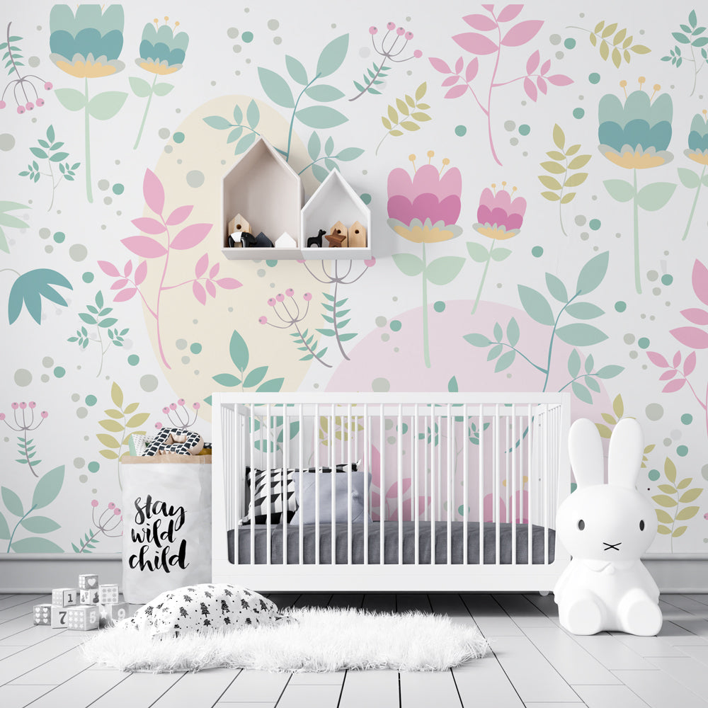 Papel de Parede Adesivo Floral AMOR SEM FIM