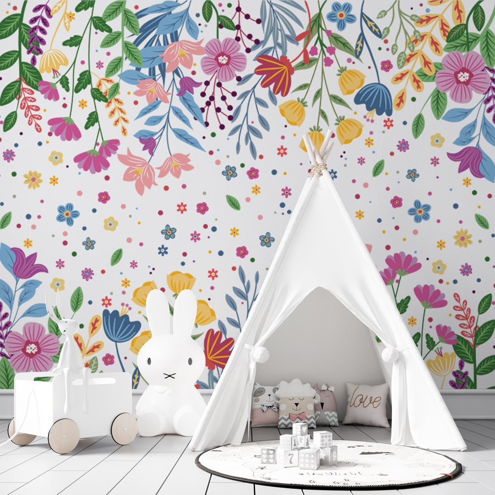 Papel de Parede Adesivo Floral Colorido JARDIM SECRETO