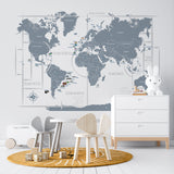 Papel de Parede com Mapa Mundi STADIUM
