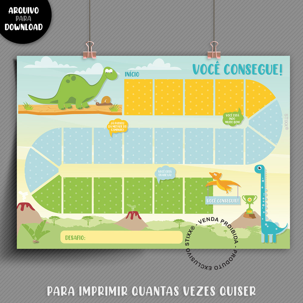 Quadro Quadro Decoração Infantil desenho dinossauro verde