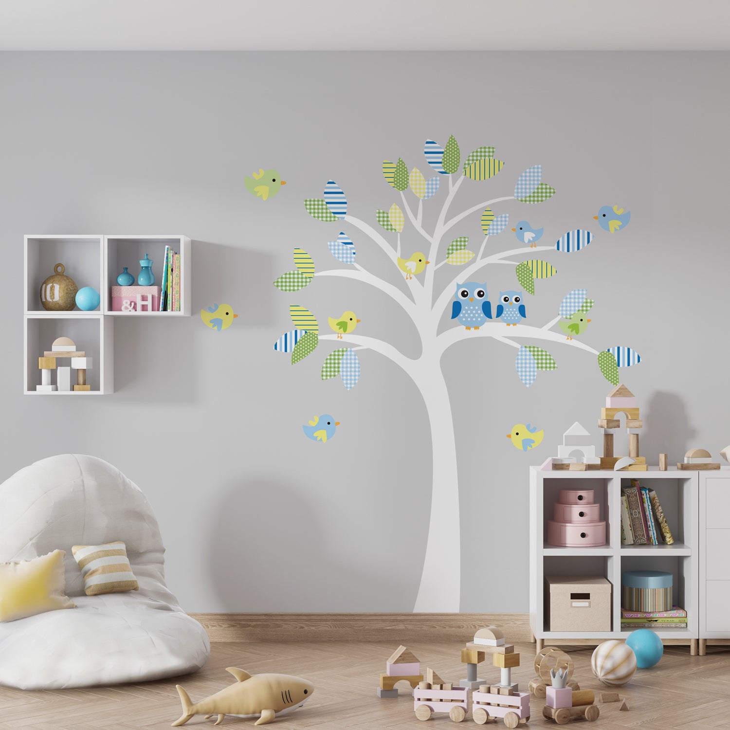 Adesivo Decorativo de Parede com Árvore Infantil CANDY TREE MENINO