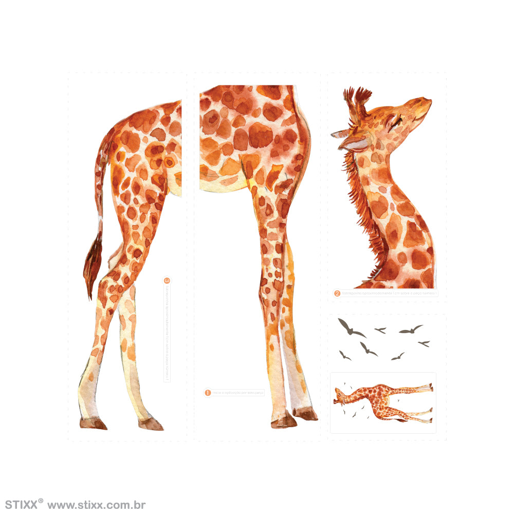 Montagem do Adesivo de Girafa