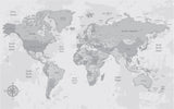Papel de Parede Adesivo Mapa Mundi Wood Preto e Branco
