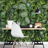 Papel de Parede TROPICAL - Folhagem Vertical, Samambaias, Costela de Adão - Decoração de Home Office