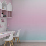 papel de parede degradê rosa com quadriculado 
