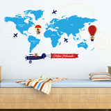 Adesivo Decorativo de Parede Infantil com Mapa MUNDO KIDS