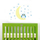 Adesivo Decorativo de Parede Infantil - DESCANSO NA LUA MENINOS