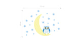 Adesivo Decorativo de Parede Infantil - DESCANSO NA LUA MENINOS