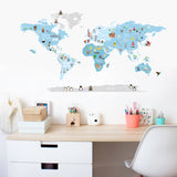 Adesivo Decorativo de Parede Infantil com Mapa MUNDO DISCOVERY BOY