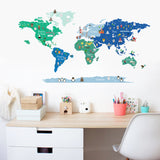 Mapa Mundi Infantil Mundo Discovery Azul e Verde