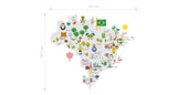 Adesivo Decorativo de Parede Infantil com Mapa BRASILEIRINHO