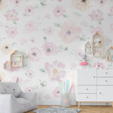Papel de Parede Floral Adesivo Rosa