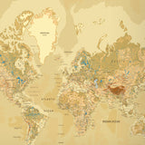 Papel de Parede com Mapa Mundi GOLDEN MAP