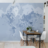 Papel de Parede com Mapa Mundi BLUE MAP